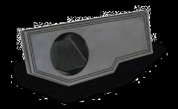 Atrend A201-10 Single Sealed 10 Inch Upfire 02+ Dodge Ram Quad Cab Subwoofer Box Bedliner Finish