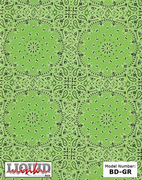 Atrend Liquid Ink BD-GR Green Bandana Custom Hydro Graphics