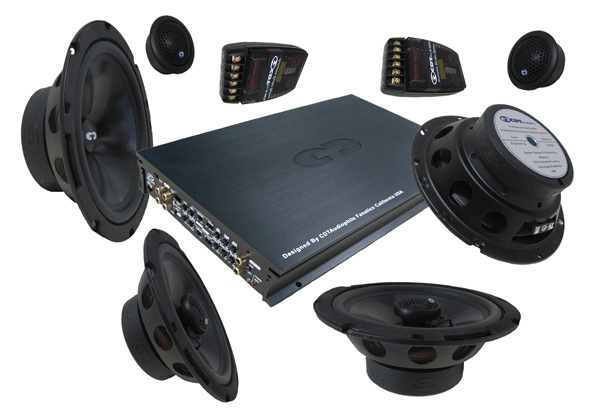 CDT Audio COM-626CAR 6.5 Inch Component Set Front / 6.5 Inch Coax Rear Speakers / 4 Channel Amplifier Whole Car Package