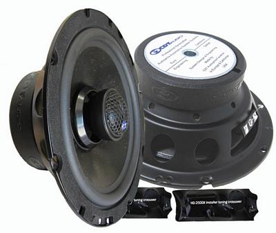 CDT Audio EU-6CX MB 6.5 Inch 2 Way 160 Watt Enhanced Bass Coaxial Speakers with In-Line Crossover