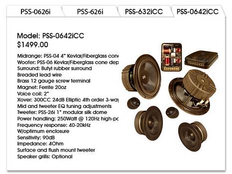 CDT Audio PSS-0642iCC 6.5 Inch, 4 Inch, 1.1 Inch Signature Series 3 Way Audiophile Component Set