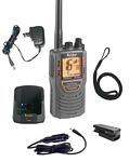 Cobra MR-HH325VP Marine VHF Radio, Unique Compact Design, Selectable Power Output 1,3 or 5 watts, Submersible, 10 NOAA Weather Alerts, Tri-Watch and U