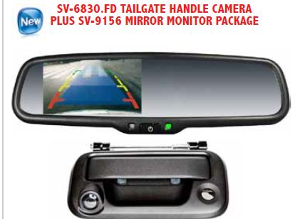 Crimestopper SV-6856.PK SV-6830.FD Ford F-150 Tailgate Handle Camera Plus SV-9156 Mirror Monitor Package