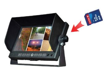 Crimestopper SV-8911.QM.DVR 4 Input Quad Split 7 Inch LCD Monitor with Built-In DVR