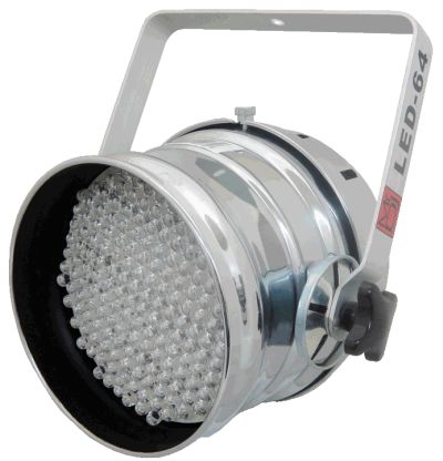 Mr DJ LED64S Chrome PAR 64 177 RGB LED Stage Effect Light 6 Channel DMX 