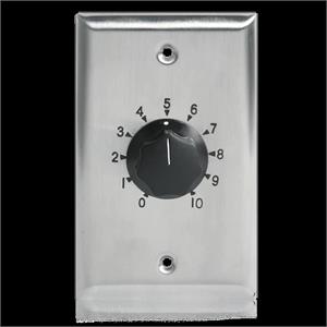 Atlas IED AT10 Attenuator 10 Watt Single Gang Stainless Steel 70.7V Commercial