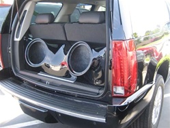 SAATI212SUV Dual 12 Universal SUV Custom Fiberglass Subwoofer Box, Behind 3rd Row Escalade, Yukon, Tahoe, Expedition, Armada