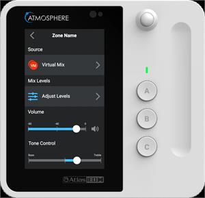 Atlas IED C-T4BT Atmosphere 4.3 Touch Screen Wall Controller with Bluetooth