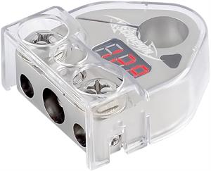XScorpion DBT024RP 1 - 1/0G / 2 - 4G / 2 - Ring Platinum Battery Terminal with Digital Volt Meter
