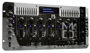 Mr DJ DM-5858 Professional DJ Mixer with Dual 10-Band Graphic Equalizer, Crossfader, and 6 Effect Sounds