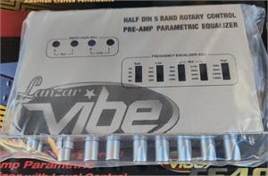 Lanzar VIBE E540P 1/2 DIN 5 Band Parametric Equalizer With Subwoofer Level Control