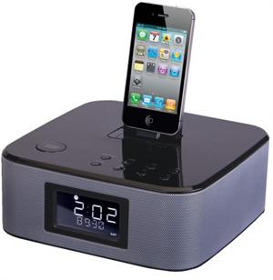 Power Acoustik HP-210i iDock Alarm Clock with FM Radio iPod/iPhone Dock and 3.5mm Aux Input Black