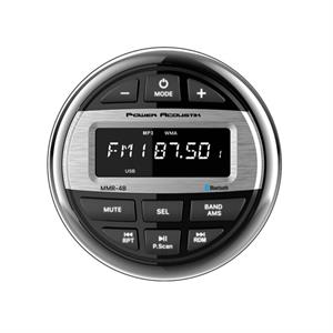 Power Acoustik MMR-4B Marine Grade Media Receiver w/ AM / FM Tuner, USB and Bluetooth