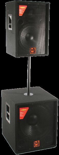 Mr DJ MON2000PKG 15 Full-Range Speaker Cabinet /18 Sub-Woofer Cabinet Professional Loudspeaker Package with Speaker Pole Stand