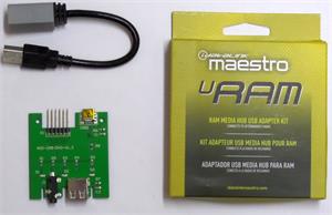 iDataLink Maestro ACC-USB-RAM 2013 -2016 Dodge Ram Media Hub circuit board in the center console of late model RAM trucks