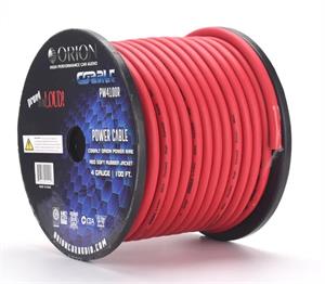 Orion PW4100R Cobalt 4G 100FT CCA Power WIRE ROLL - RED