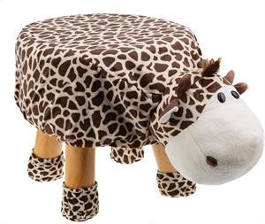 SoundCritter SC-GIRAFFE 12 Kids Furniture Plush Animal Stool, Soft Cushioned Animal Shape Ottoman with Built-in Speaker & Nightlight GIRAFFE