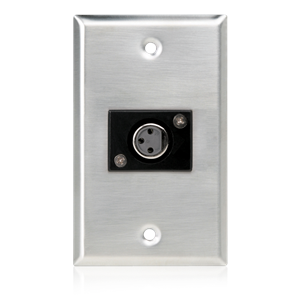 Atlas IED SGXLRF1 Single Gang Stainless Steel Plate 1 Female 3 Pin XLR