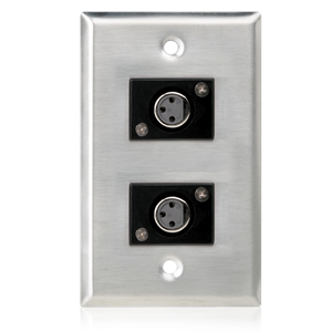 Atlas IED SGXLRF2 Single Gang Stainless Steel Plate 2 Female 3 Pin XLR