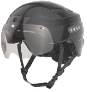 Precision Power SH2-CRBN-GLS Smart Helmet, Built-in carmera, Bluetooth speakers, Safety Tail Light, Signal Light, Remote Carbon Glass Glossy