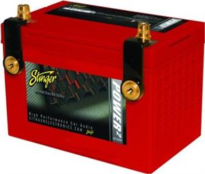 STINGER SPP1500D Power 2 1,500 Amp 65Ah High Output Battery with Dual Brass Terminal Posts