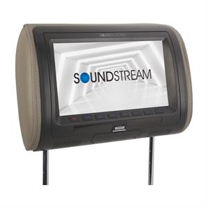 SoundStream VHD-90CC 9 LCD / DVD / USBniversal Headrest with Changeable Color Skins Grey, Beige, Black