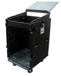 Mr DJ CASE-5000BK Portable Chest Style Mixer / CD Case with Rolling Casters Black Trim