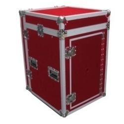 Mr DJ CASE-5000 Red Portable Chest Style Mixer / CD Flight Case with Rolling Casters