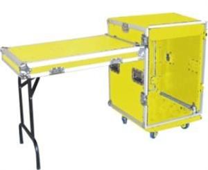 MR DJ CASE-6000 Yellow Portable Rack & Coffin Workstation Case 1 Sided