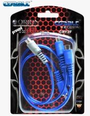 Orion Wired CRY2F COBALT Blue and Grey Performance Stereo RCA Y Adapter Cable 1 Ft ( 1 Male 2 Female )
