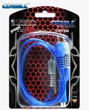 Orion Wired CRY2M COBALT Blue and Grey Performance Stereo RCA Y Adapter Cable 1 Ft ( 2 Male 1 Female )