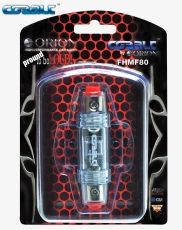 Orion Wired FHMF80 4 / 8 Gauge In/Out Nickel Plated Mini ANL Fuse Holder with 80A Fuse