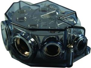 Orion Wired DB20202428 2 x 0 G - 2 x 4 G - 2 x 8 Gauge In / Out Nickel Plated Power / Ground Distribution Block
