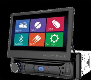 Power Acoustik PD-701B Single Din Touch Screen 7 Flip Up Mobile 8 Multimedia Receiver with Bluetooth, SD / Aux