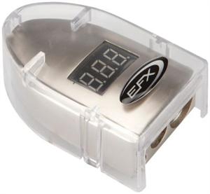 SCOSCHE SCLAMP Battery Terminal, One 1/0-Gauge, One 4-Gauge & Two 8-Gauge Out with Digital Volt Meter