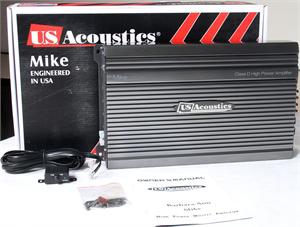 US Acoustics MIKE 1500 RMS at 1 Ohm Class D Mono Subwoofer Amplifier