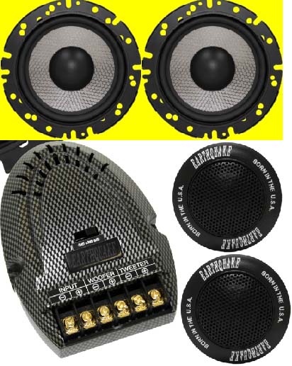 Earthquake FC6.2 Focus 6.5 Inch 2 Way Component Set with PistonMax and lluminated EQ Logo