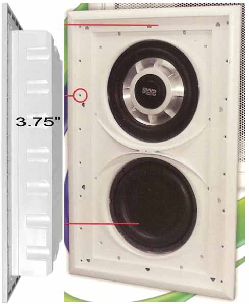 Earthquake IW-SUB10 THOR Dual 10 Inch Shallow Mount In-Wall Subwoofer with Passive 10 Inch SLAP Factory B Stock