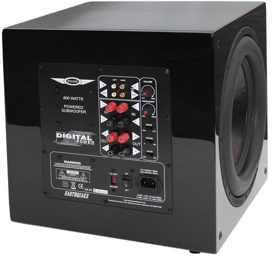 Earthquake MiniMe P12 12 Inch 600 Watt Compact Powered Subwoofer With Passive 12 Inch SLAPPiano Black Laquer Finish