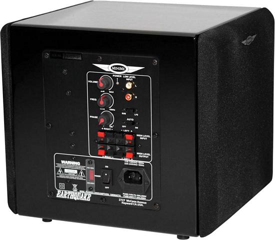 Earthquake MiniMe P8 8 Inch 320 Watt Compact Powered Subwoofer With Passive 10 Inch SLAP Piano Black Laquer Finish