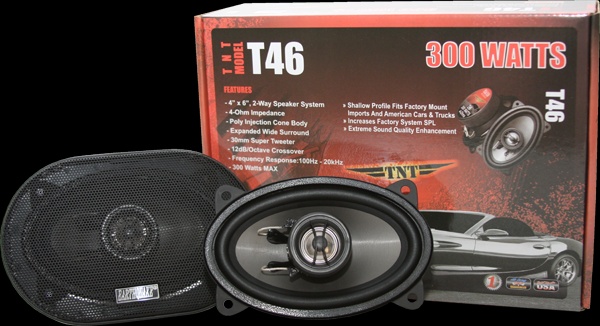 Earthquake T46 TNT 4x6 Inch 2 Way Coaxial Speakers 300W Peak