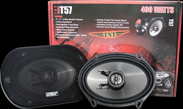Earthquake T57 TNT 5x7 Inch 2 Way Coaxial Speakers 400W Peak
