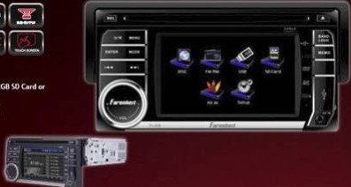 Farenheit TI-450 Single DIN 4.5 Inch Touch Screen LCD/DVD AV Receiver with USB/SD