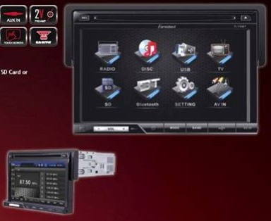 Farenheit TI-710B Single DIN 7 Inch Touch Screen LCD/DVD AV Receiver with USB/SD and Bluetooth