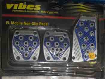 Vibes Blue Neon Glowing Aluminum Pedals Standard Transmission