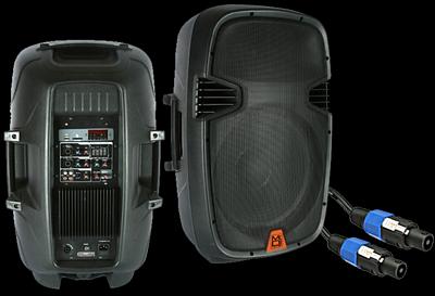MR DJ PBX-2110PKG 2-12 Inch 1600W Portable Passive Full Range Speakers with LCD Screen for USB/SD Control Pr