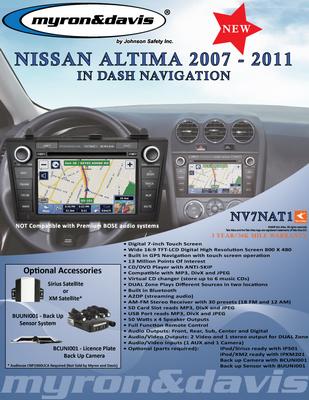 Myron Davis NV7NAT1 7 Inch Nissan Altima Vehicle Specific In-Dash Navigation with Bluetooth