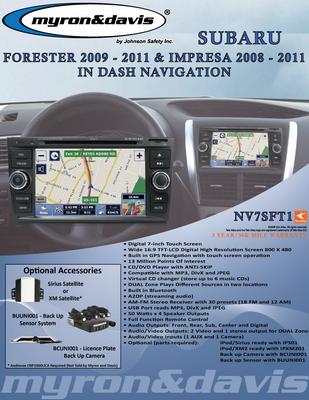 Myron Davis NV7SFT1 7 Inch Subaru Forester/Impreza Vehicle Specific In-Dash Navigation with Bluetooth