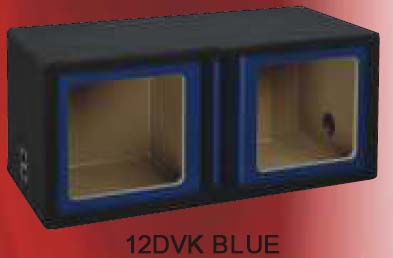 Atrend 12DVK-BLACK Dual 12 Inch Vented Carbon Colors Subwoofer Box Square Cutout
