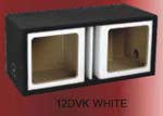 Atrend 12DVK-Charcoal Dual 12 Inch Vented Carbon Colors Subwoofer Box Square Cutout Charcoal Black